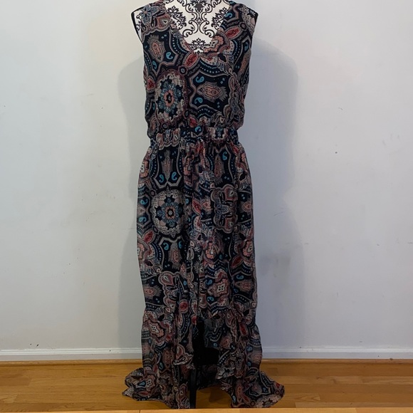 Ramy Brook Paisley Print Silk Blend Maxi Festival Dress Size Small - Picture 3 of 12